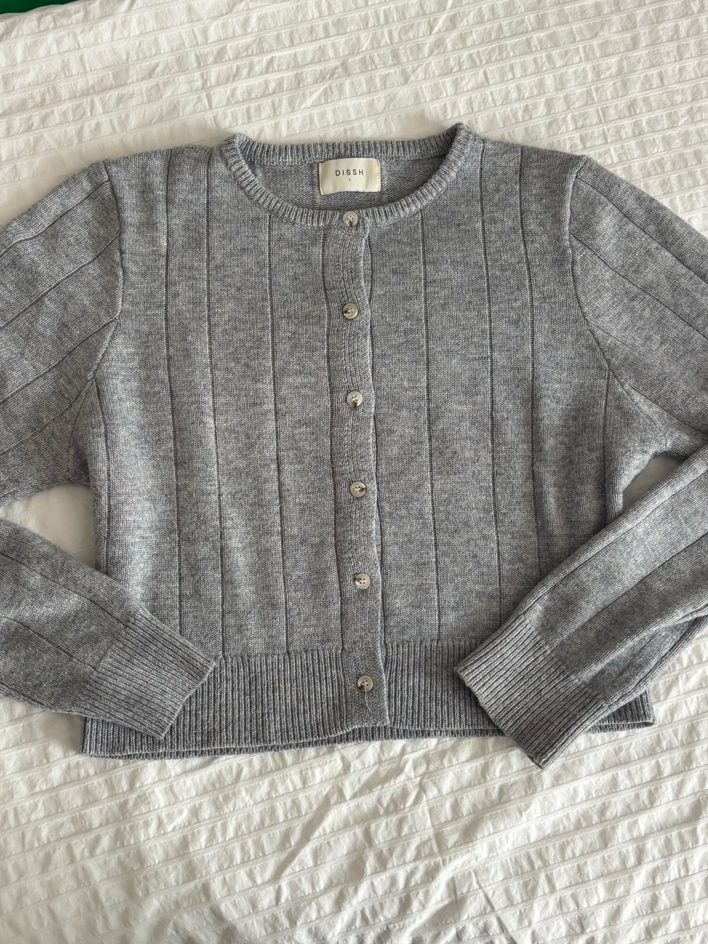 DISSH Gray Ribbed Button-Front Cardigan - Picture 2 of 4